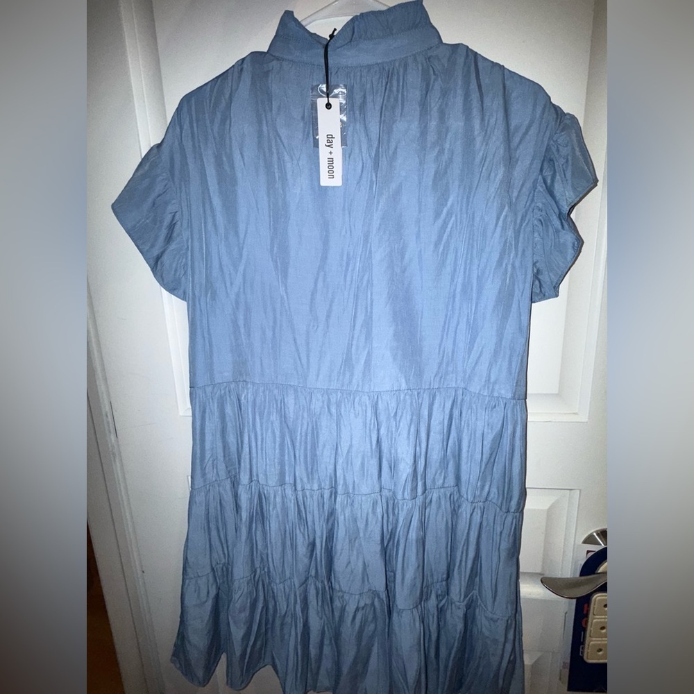 Blue Button-Down Dress - Picture 2 of 7